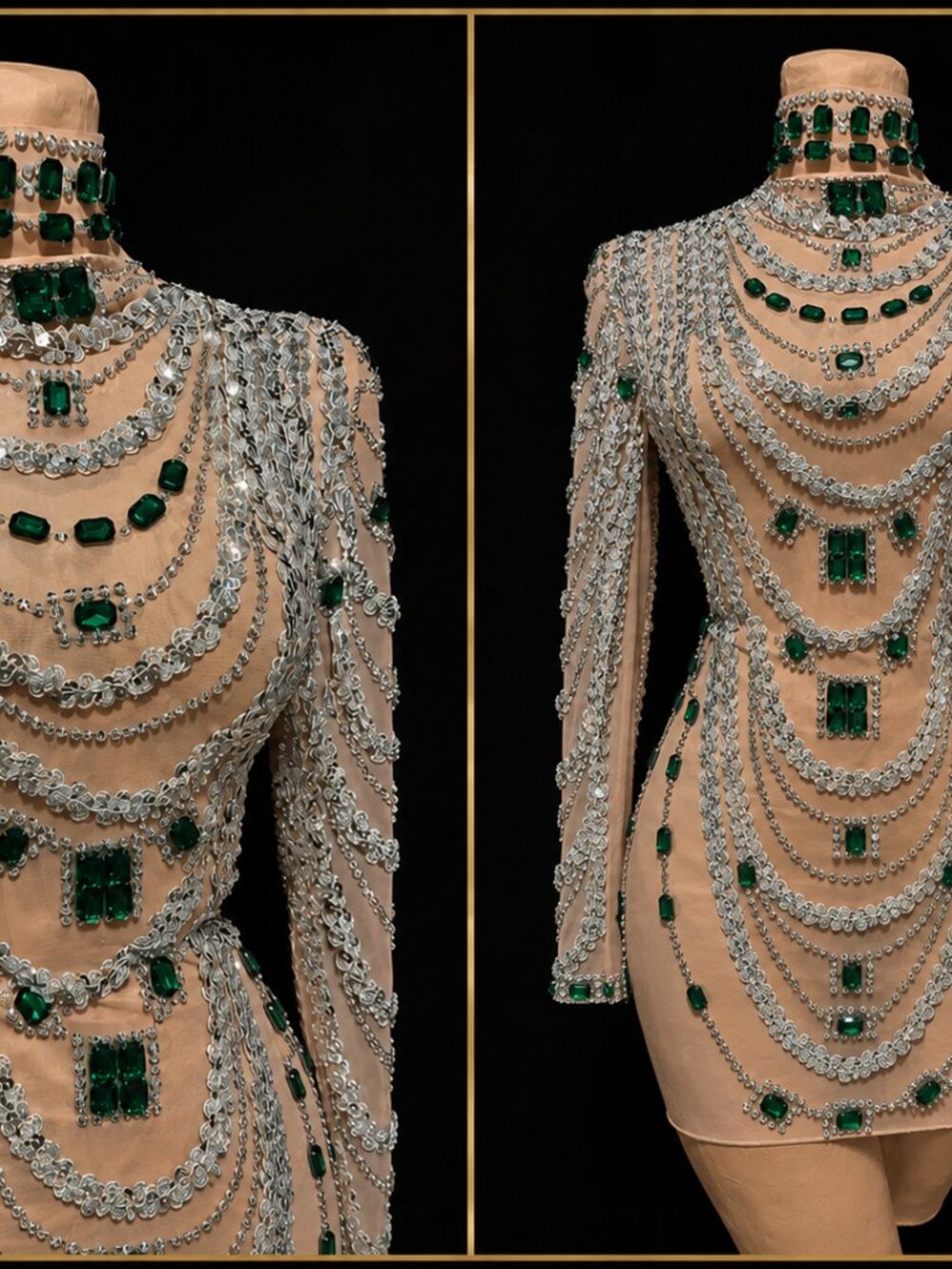 Luxury Haute Couture Bodycon Embroidery Crystals Beaded Party Evening Gown Dress